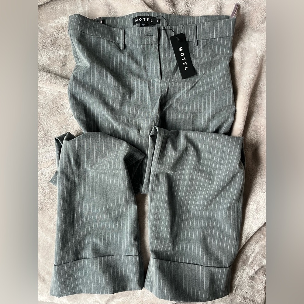 Motel Rocks Gray Pinstripe Pants